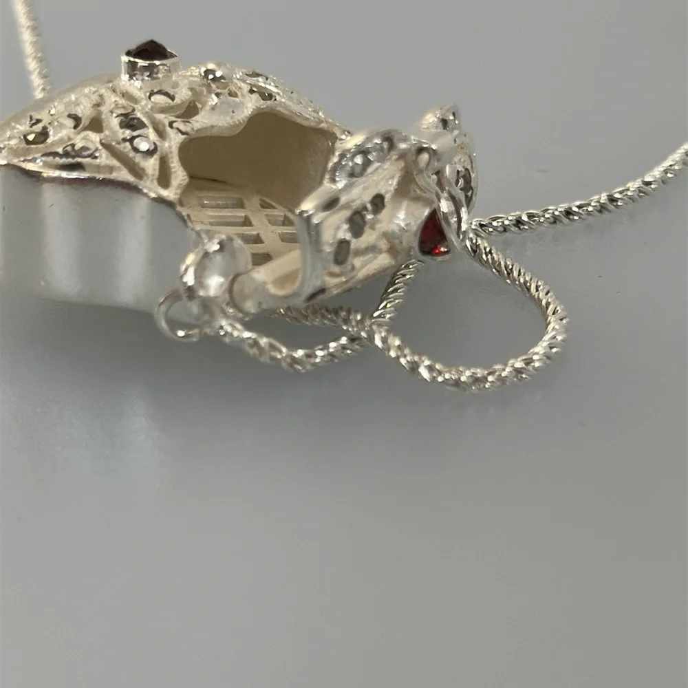 925 silver mini bag stones Pendant Necklace
