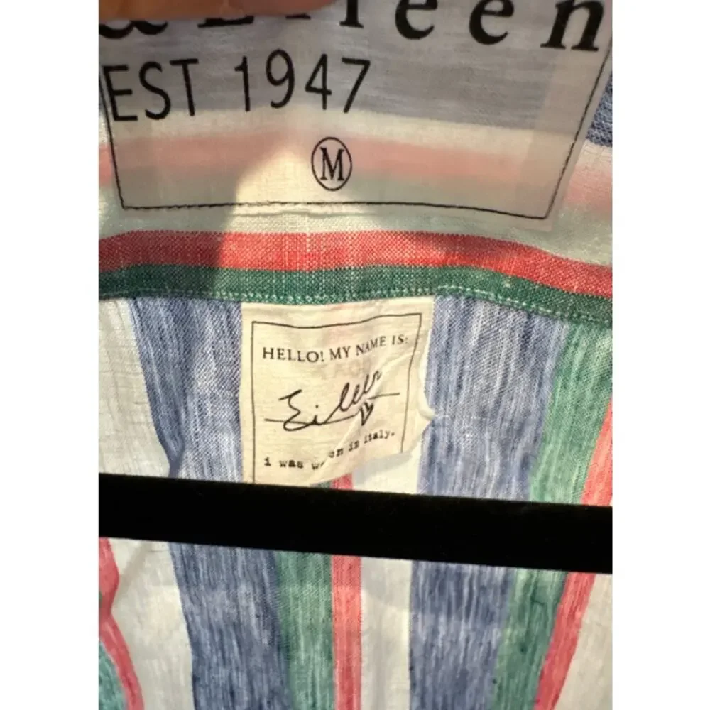Frank & Eileen Eileen Linen Shirt in Multicolor Stripe size M medium