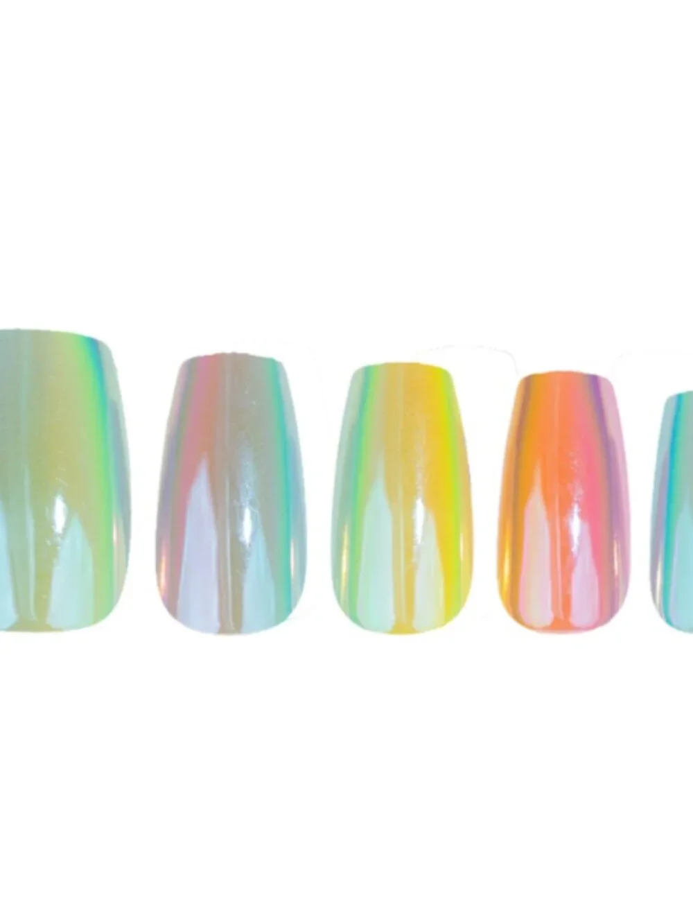 New Red Aspen Press On Nails Rainbow Multicolor Besties Alvina Medium Coffin
