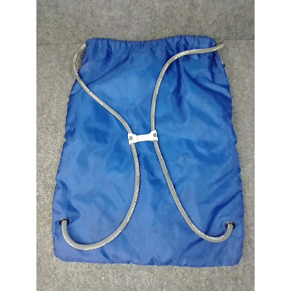 Under Armour Drawstring Sackpack Royal Blue Grey Cinch Bag Backpack Gym Sport
