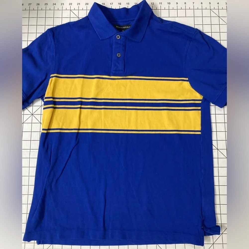 Banana Republic‎ Men’s Medium Blue/Yellow Polo Shirt