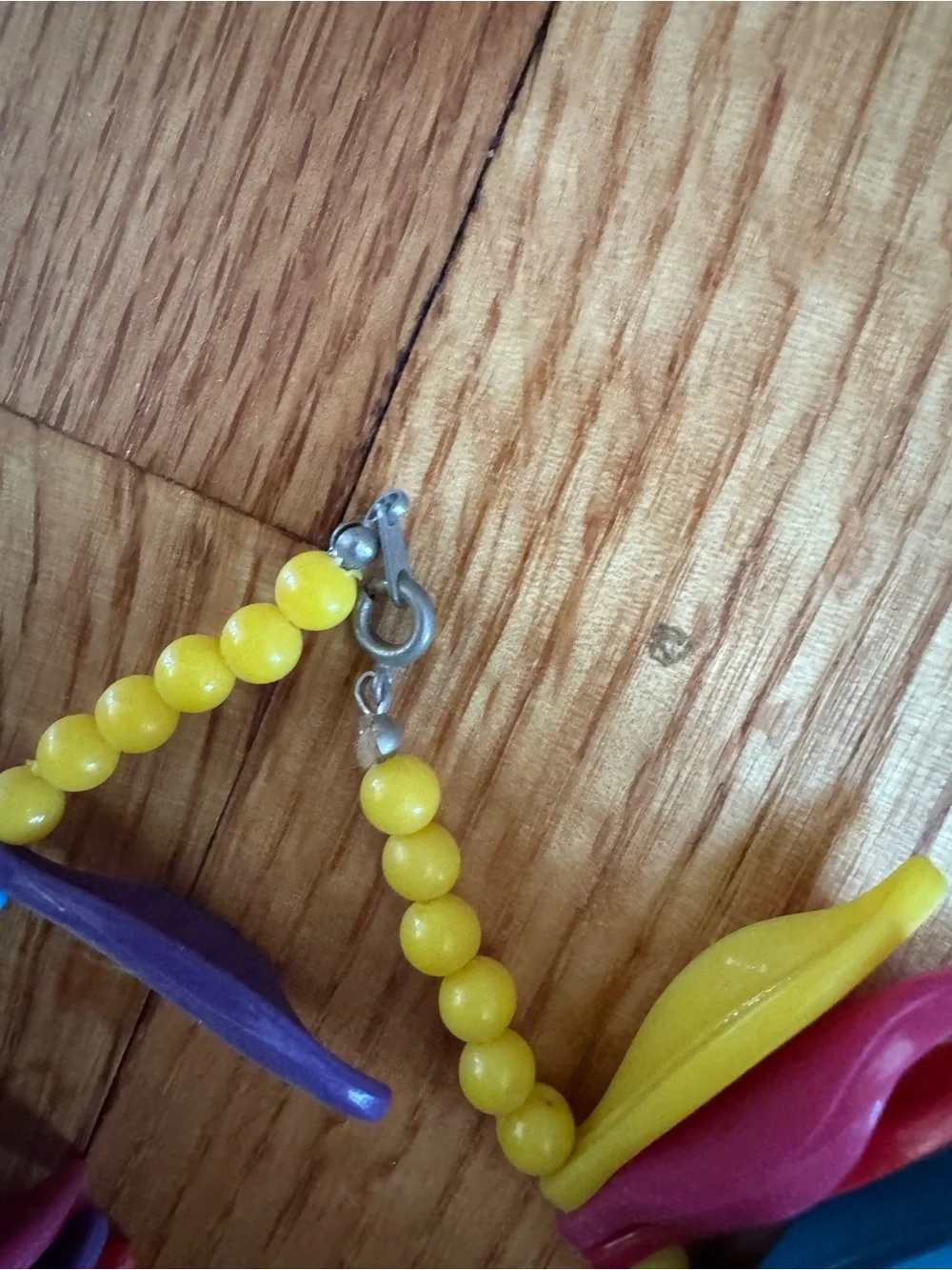 Vintage Colorful Bead Spike Statement Necklace - Red, Blue, Yellow, Purple