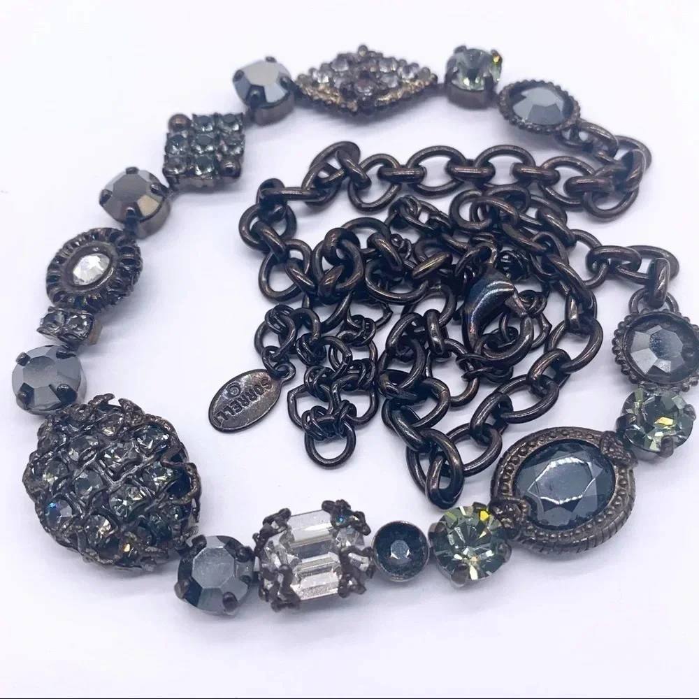 Sorrelli Black Gray Crystal Necklace
