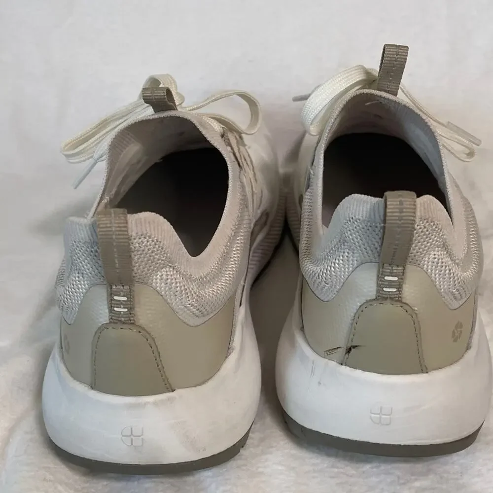 Women's White and Tan Athletic Shoes
