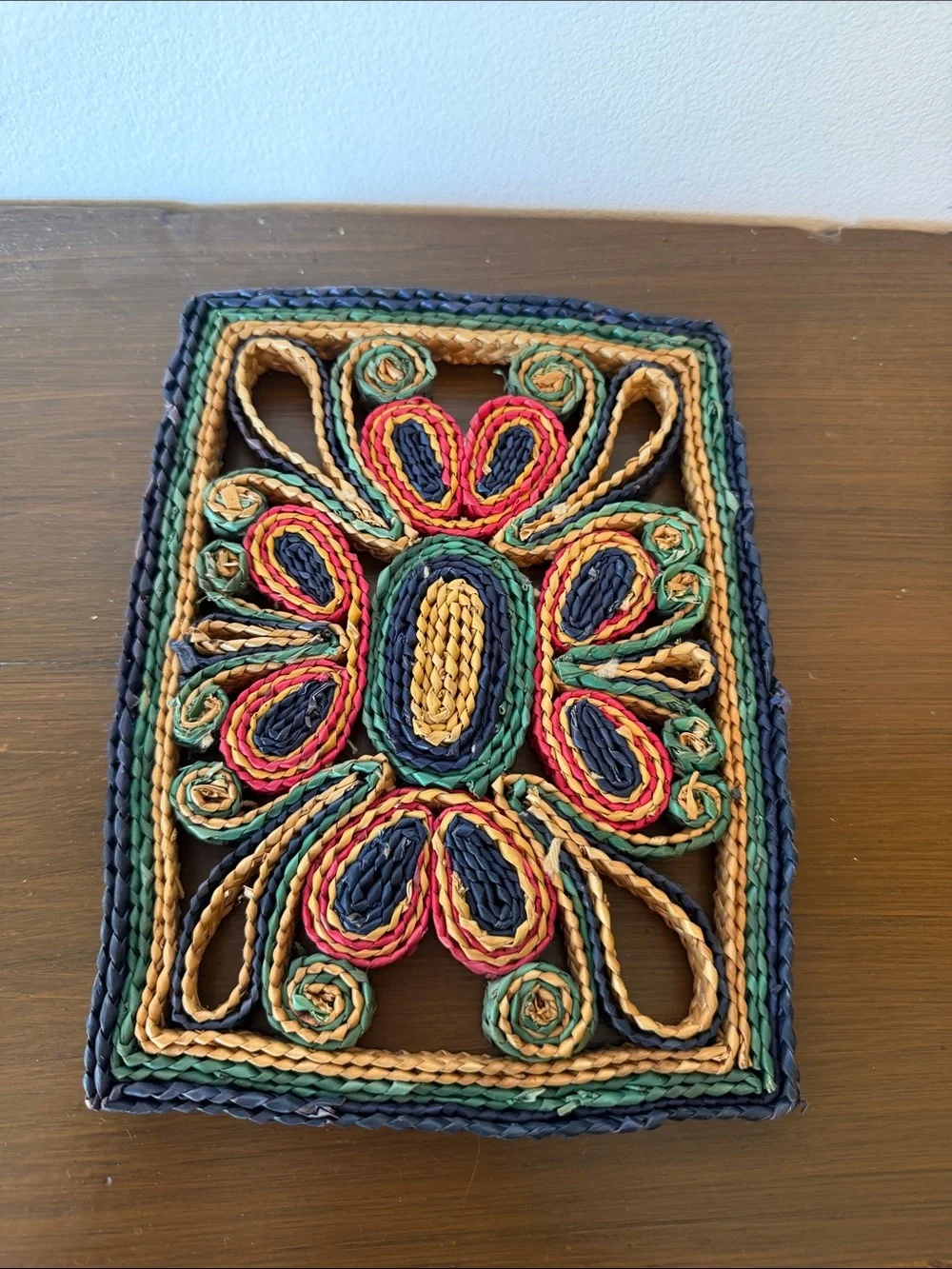 Handwoven Trivet Multicolor- Floral Motif