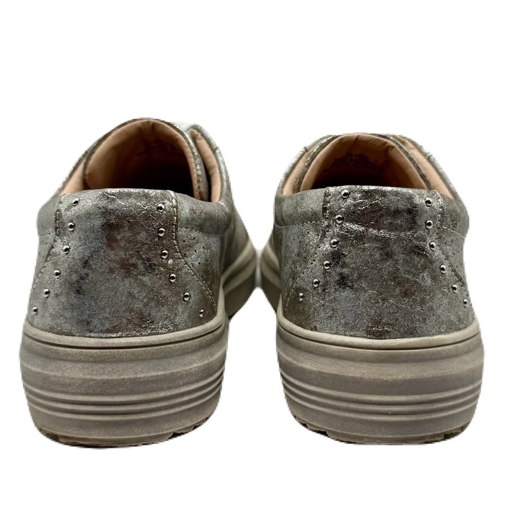 Hey Girl by Corky's Down Time Silver Distressed Metallic Sneakers w Studs Size 7