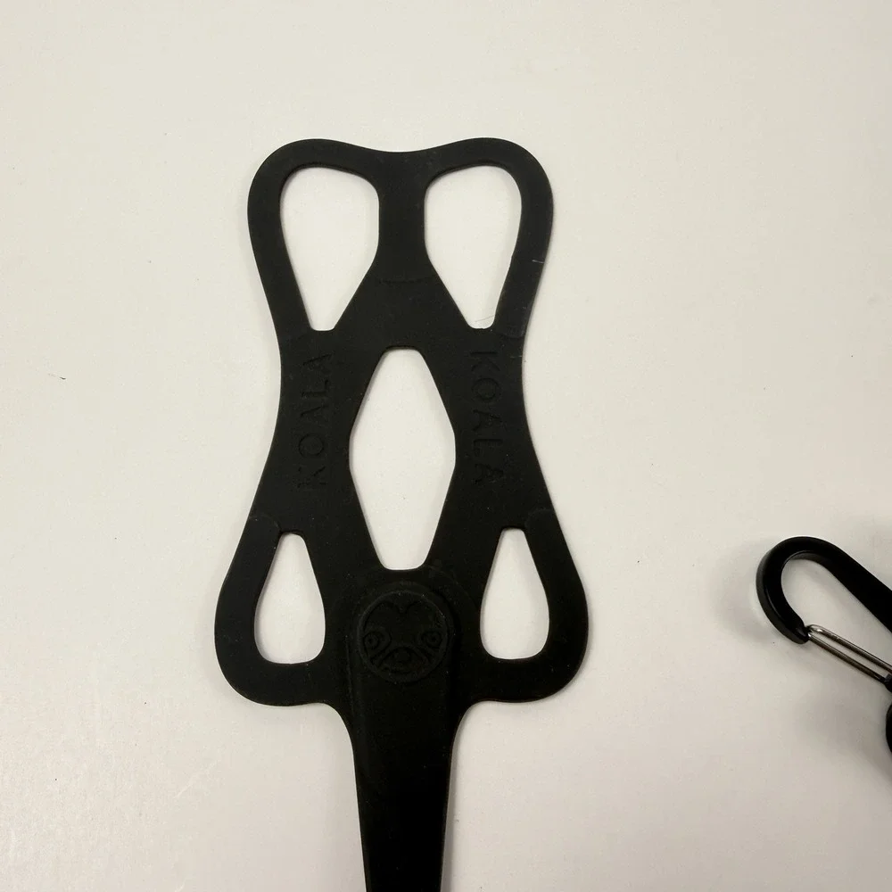 Hangtime Koala Phone Holder Stretchy Harness w/ Tether Clamp Carabiner Black
