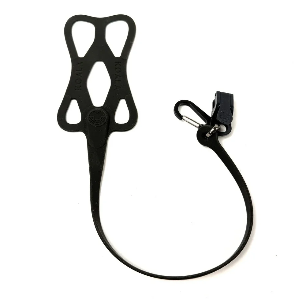 Hangtime Koala Phone Holder Stretchy Harness w/ Tether Clamp Carabiner Black