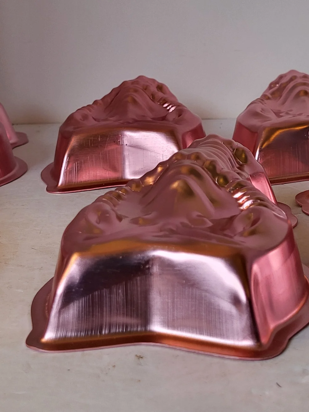 Vintage 60s-70s Rose Copper Clad Aluminum Lobster Molds - Set of 6