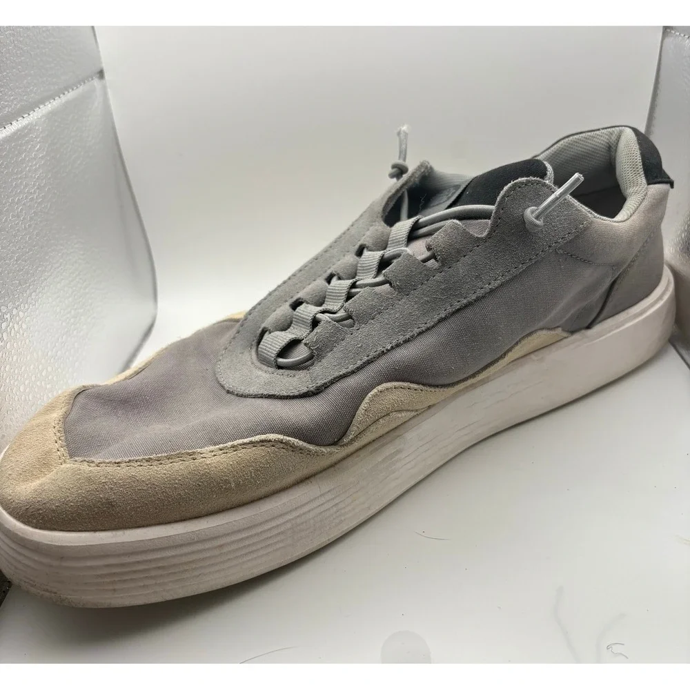 Hey Dude Hudson M Canvas Light Grey Men Sneakers Low Top Slip On Shoes Size 14