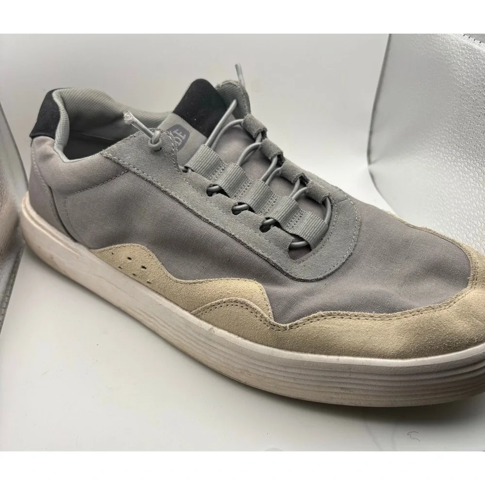 Hey Dude Hudson M Canvas Light Grey Men Sneakers Low Top Slip On Shoes Size 14
