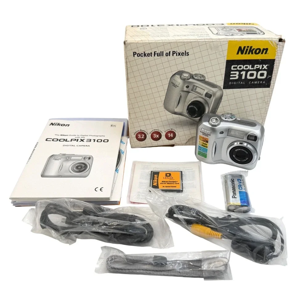 Nikon Coolpix 3100 Digital Camera Silver 3.2MP 3x Optical Zoom Boxed Bundle