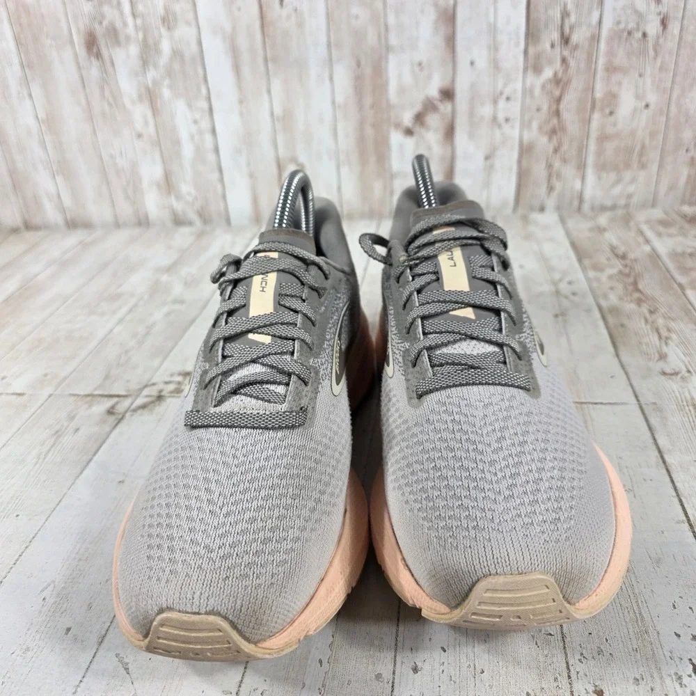 Brooks Launch 10 Womens Running Shoes Grey Peach 1203981B170 Size 7.5 B Medium