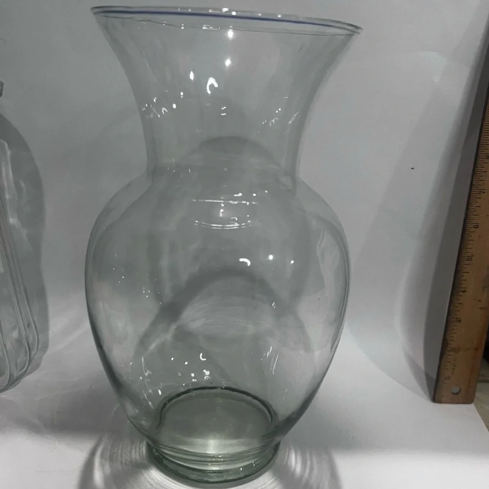 Large Clear Glass Flared Vase Hurricane Candle Holder Floral Centerpiece