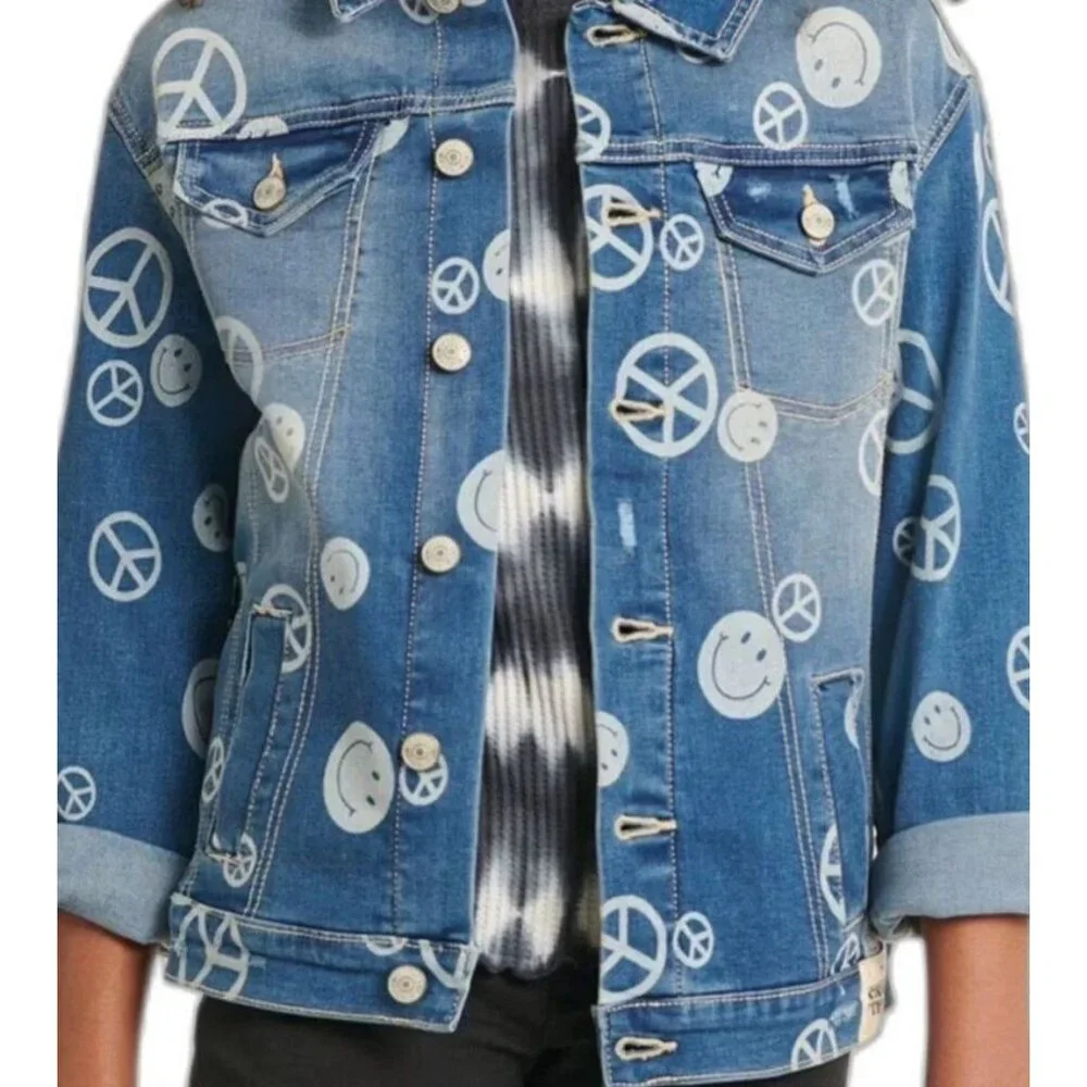 JUSTICE Girls S STRANGER THINGS Denim Jacket SIZE 7-8 NEW