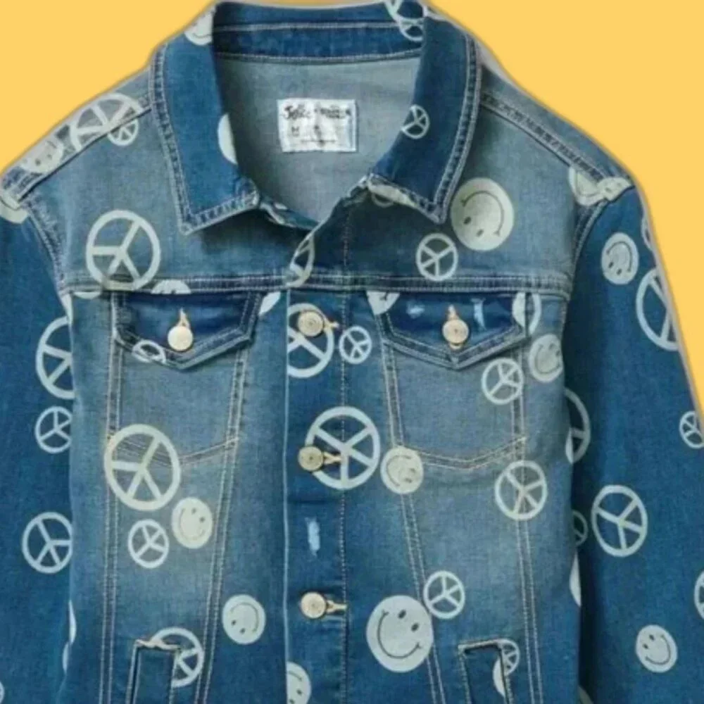 JUSTICE Girls S STRANGER THINGS Denim Jacket SIZE 7-8 NEW