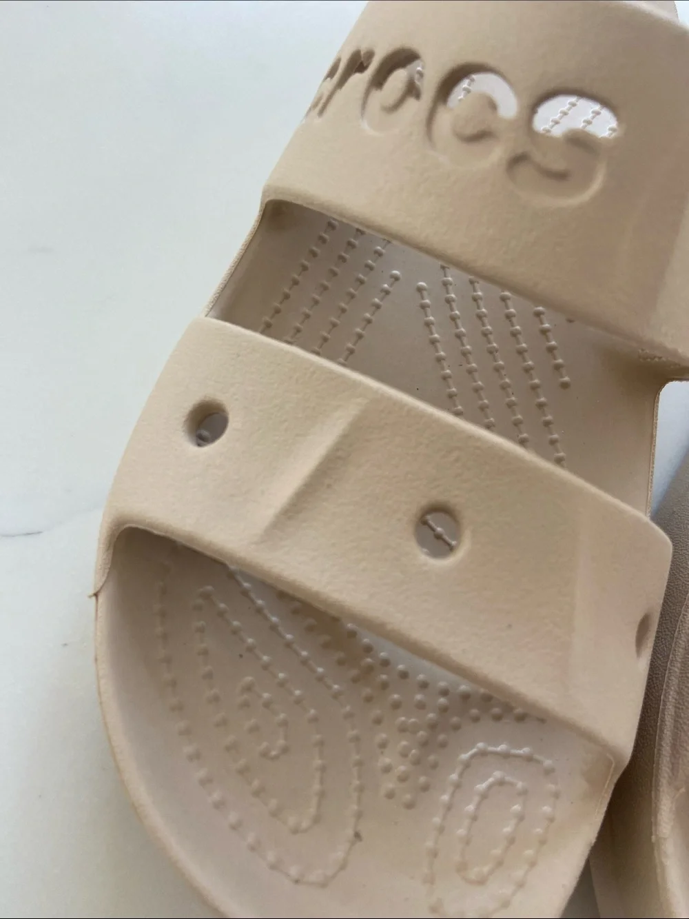 CROCS Kids Beige Dual-Strap Slide Sandals