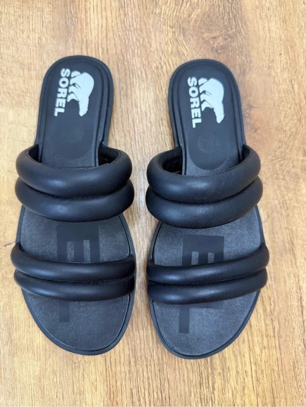 Sorel Ella II PUFF Slide Sandals in Black Size 8.5