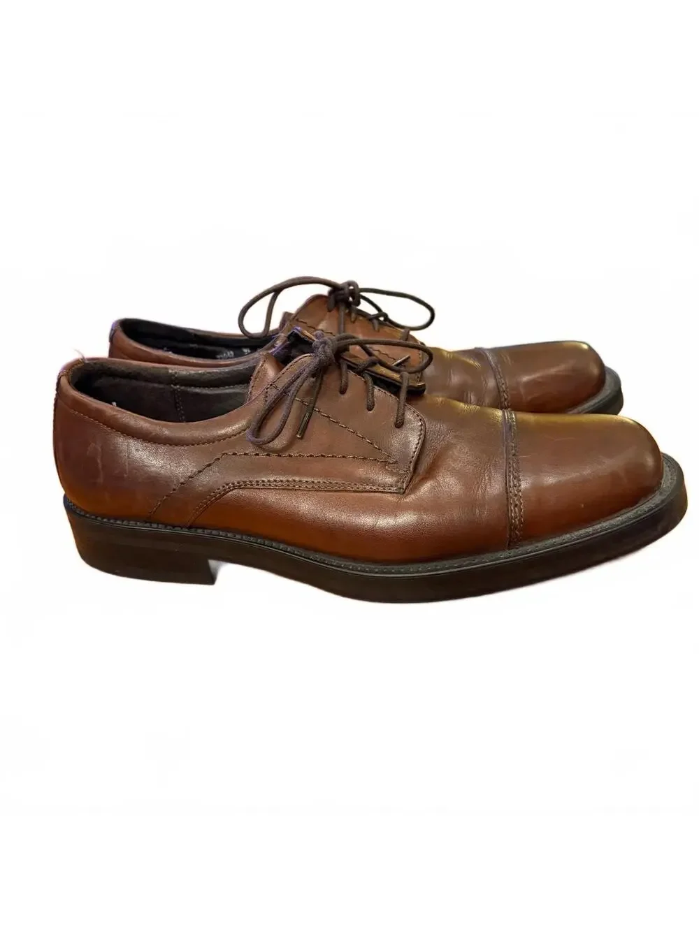 Bostonian Men's Brown Leather Cap Toe Dress Shoes Made in Italy Size 9.5 Office