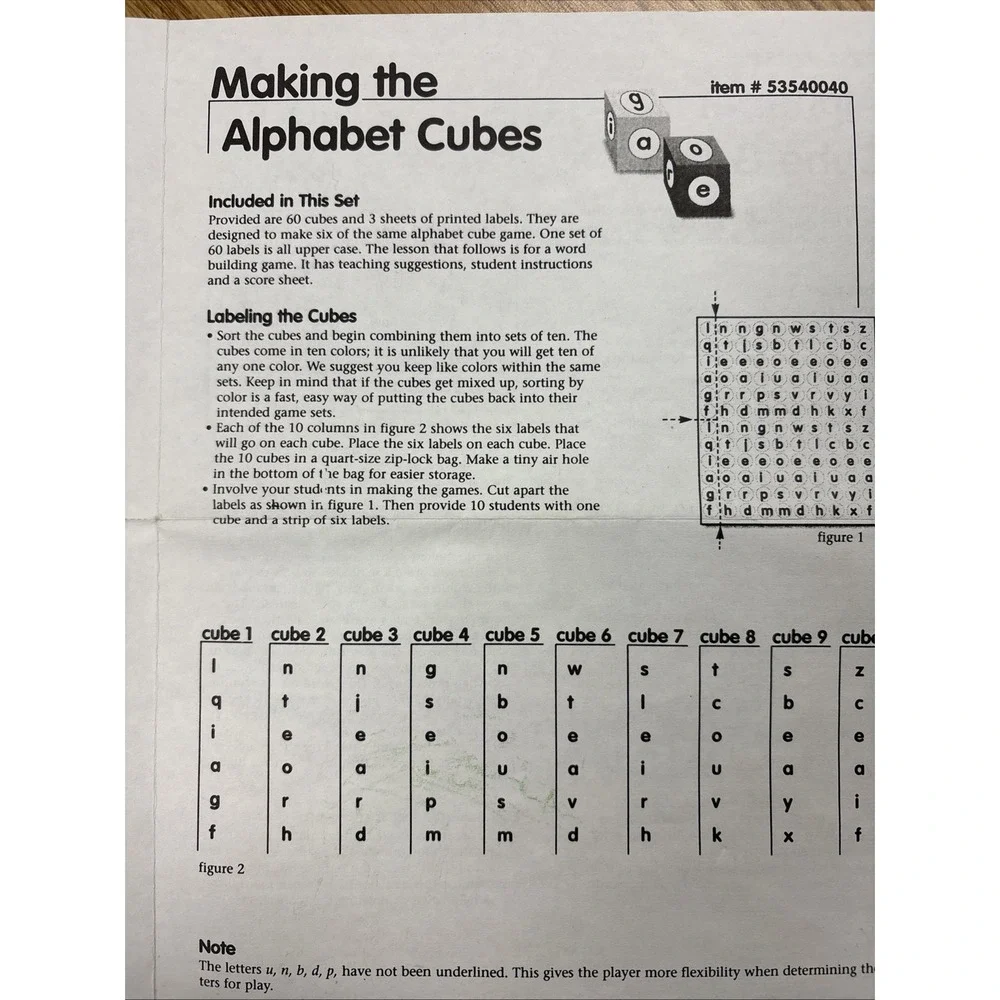 Alphabet Cube Game Education Teaching Phonics