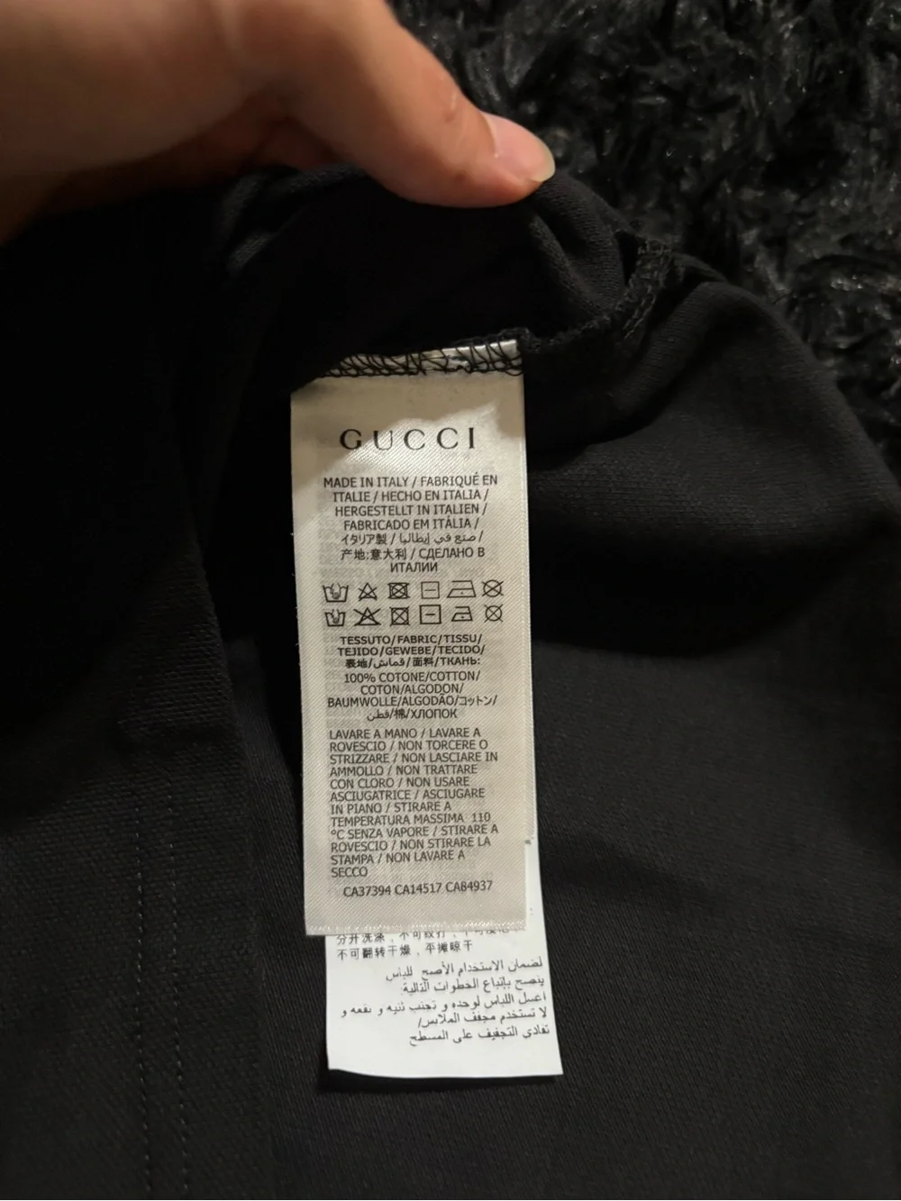 Gucci Black Polo Shirt With Red Logo Patch