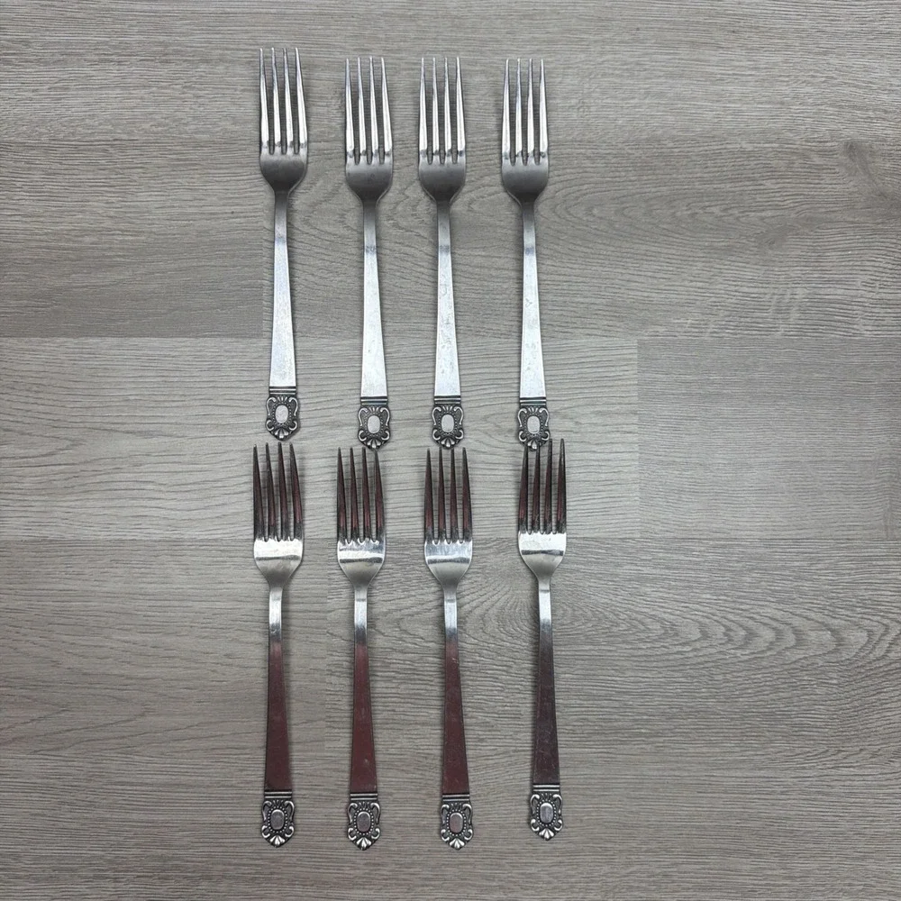 National Stainless Made In Japan Stainless Steel Forks Lot Of 8