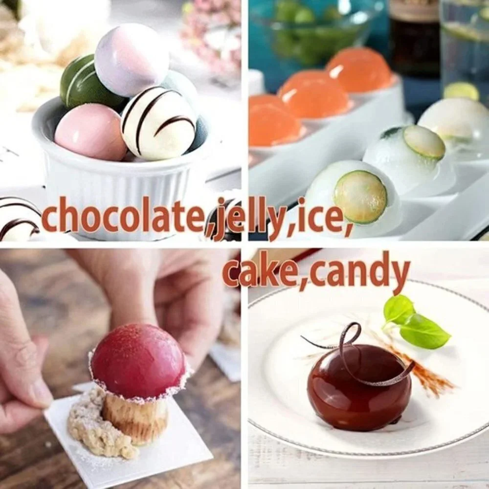 BAKING MOLDS SILICONE SEMI SPHERE  SET OF 4