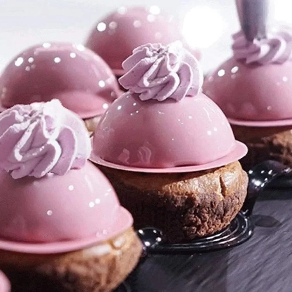 BAKING MOLDS SILICONE SEMI SPHERE  SET OF 4