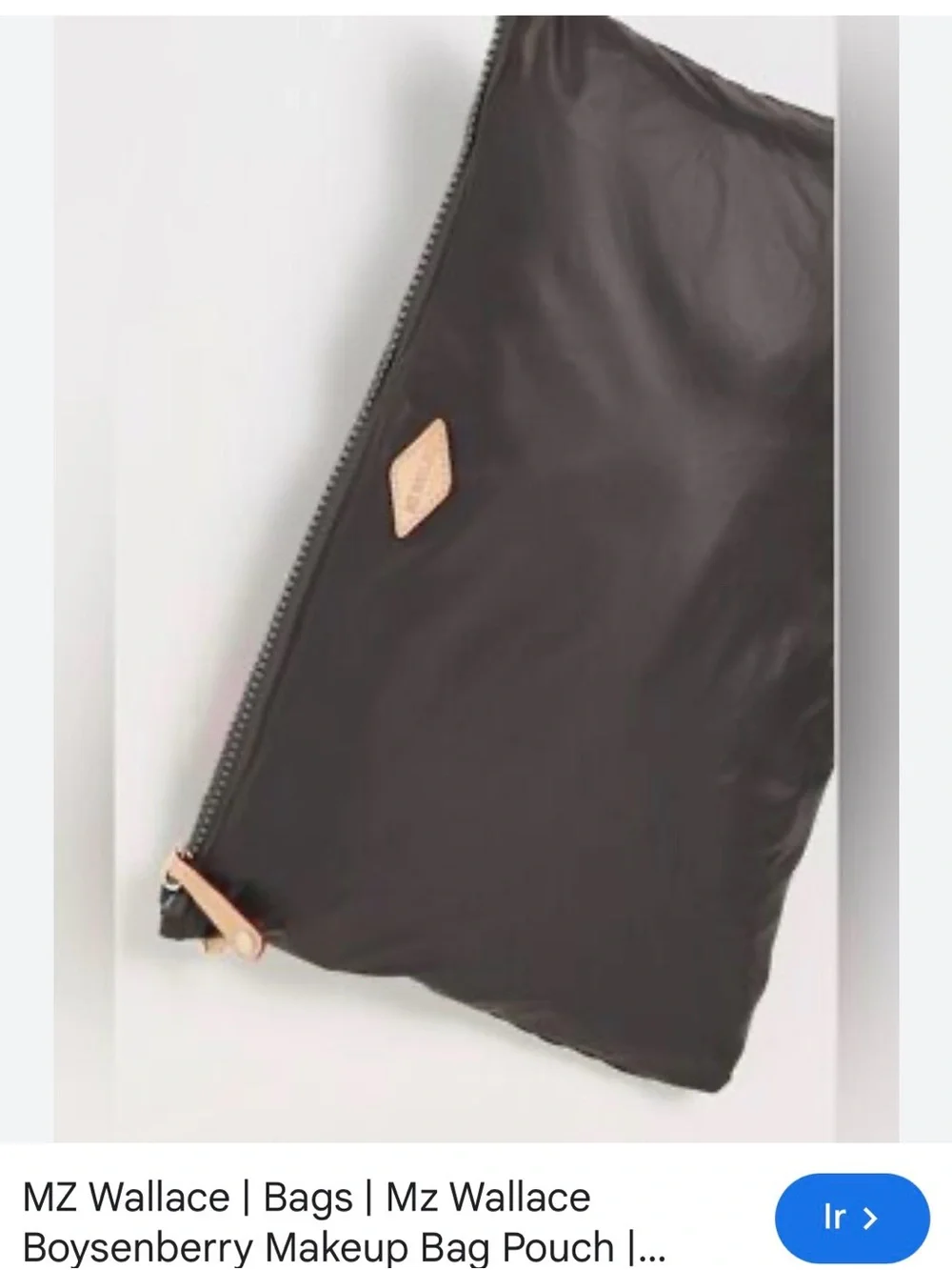 MZ Wallace Dark Boysenberry Nylon Zip Pouch with Leather Pull