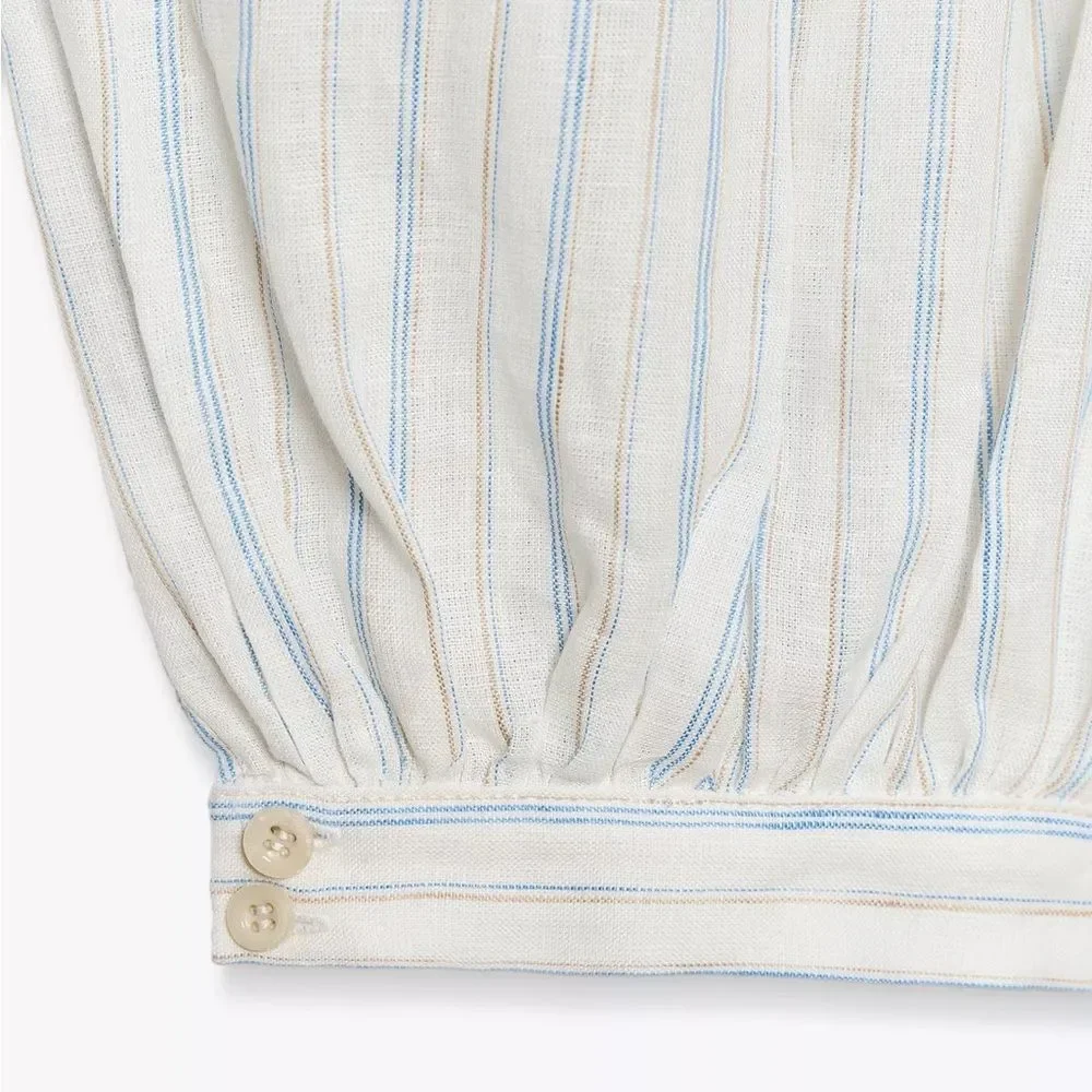 Zara 100% Linen Balloon Pants New