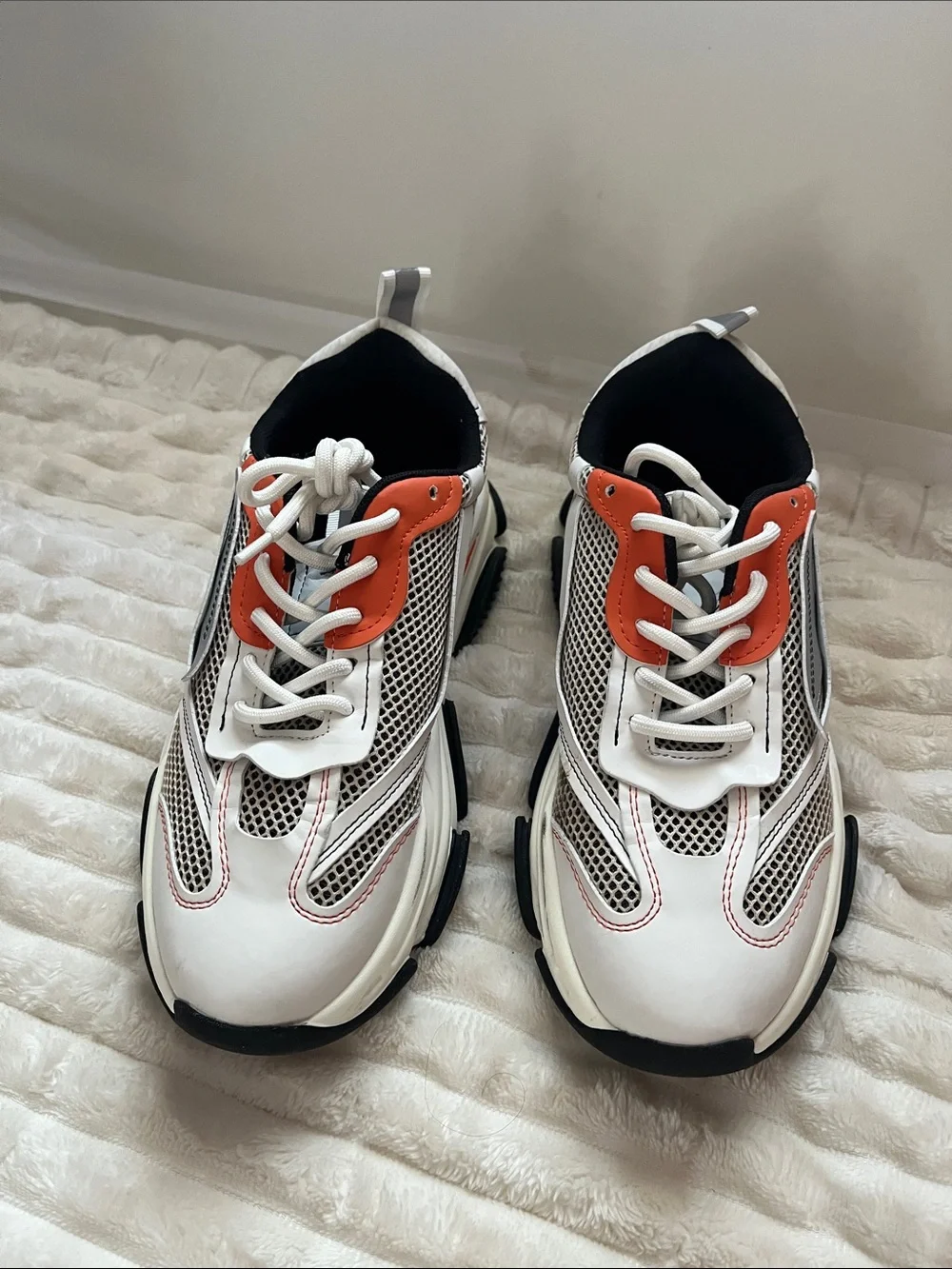 Steve Madden White Orange and Black Platform Sneakers