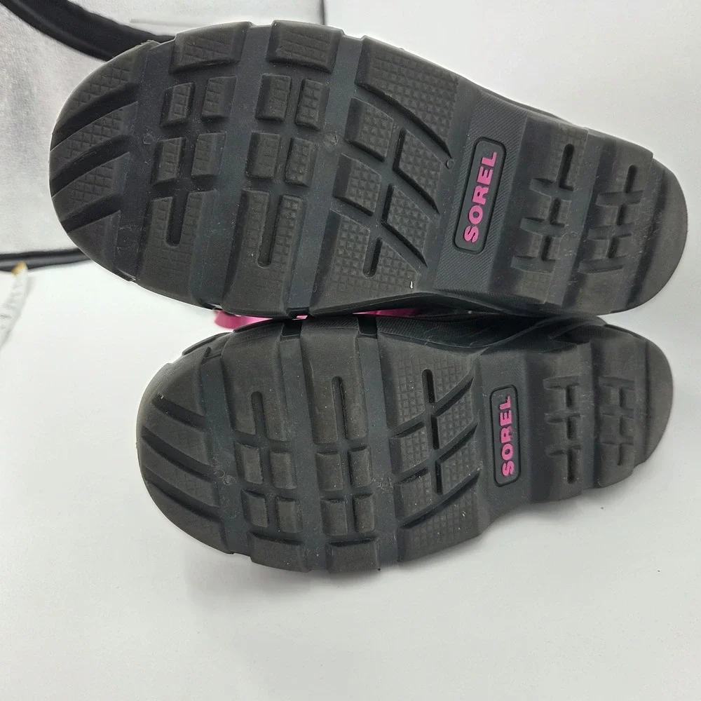 Sorel Snow‎ Commander Boots Size 3 Pink Grey Waterproof Winter Snow Ski