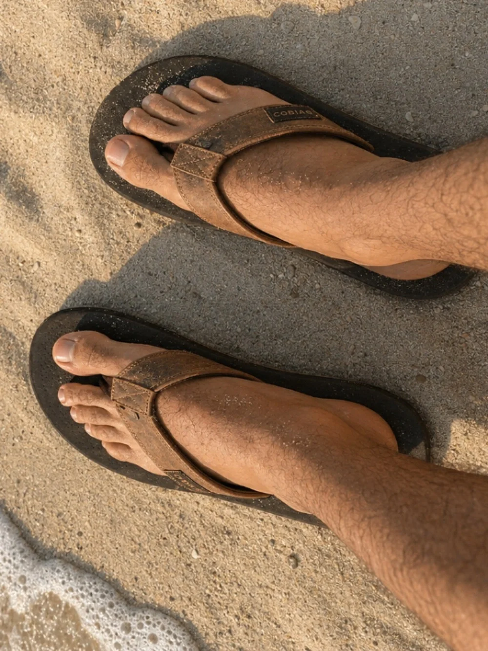 Cobian Black and Brown Flip-Flops with Durable Design