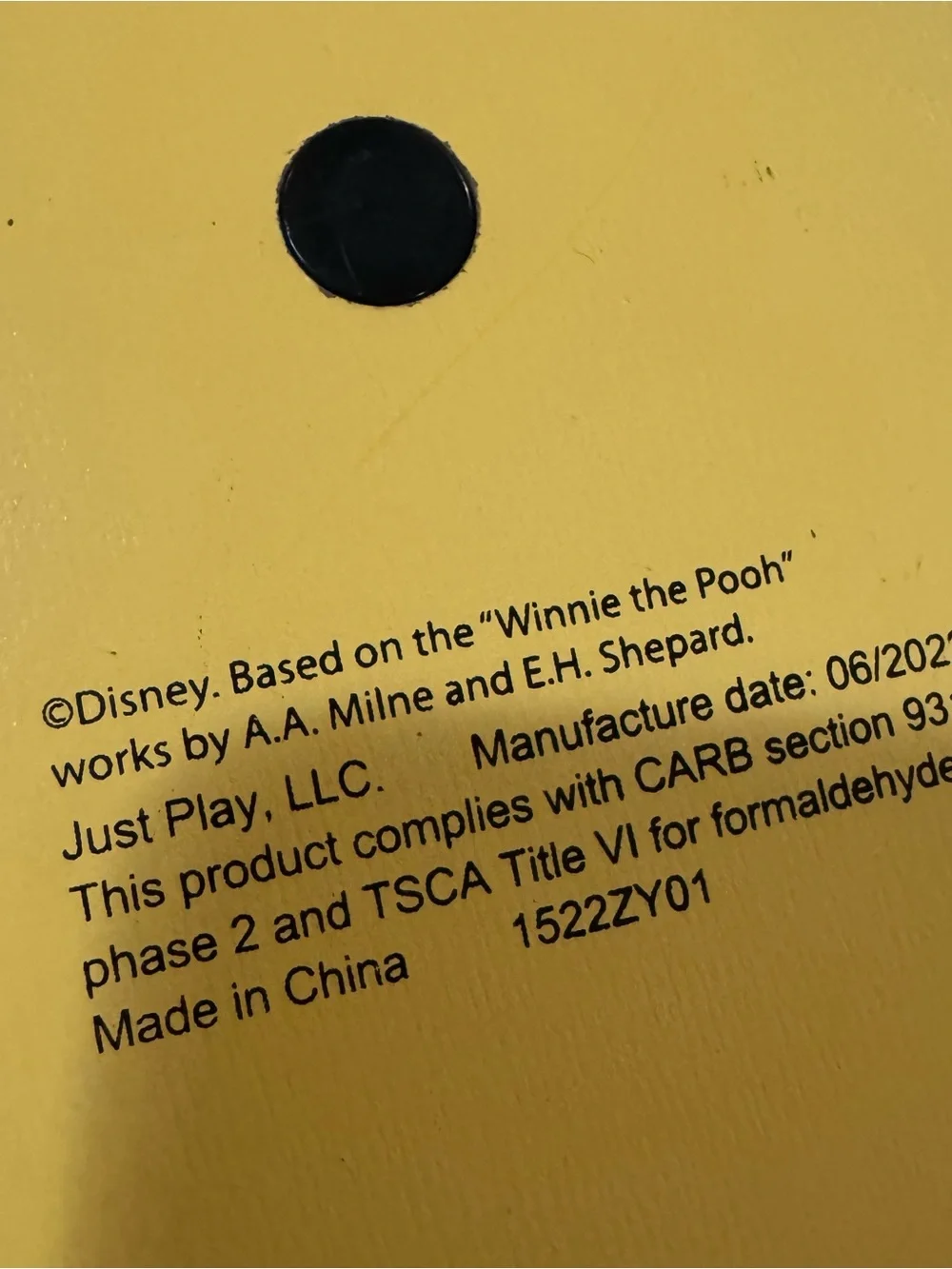 Disney Yellow Winnie the Pooh Wooden Wall Clock Rainbow Decor Learning Math Time