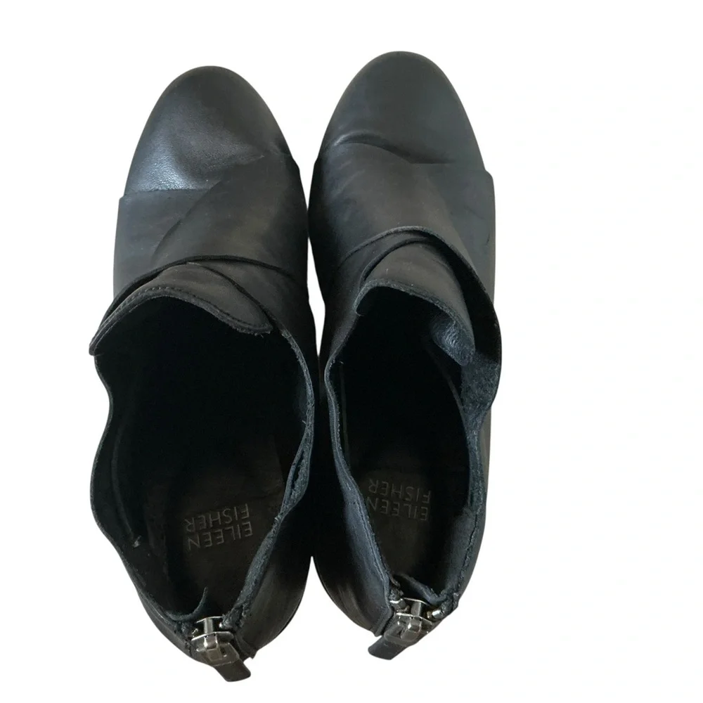 Eileen Fisher black leather