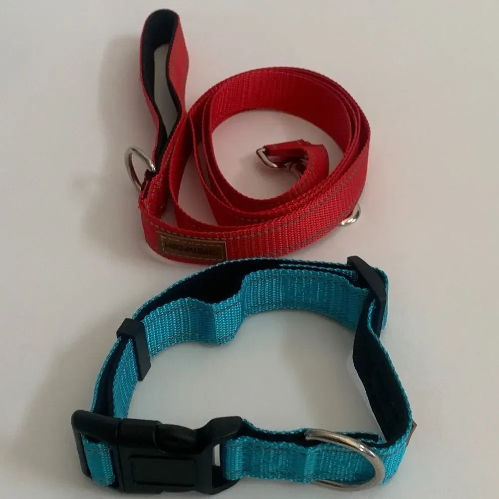 Pet &Posh Reflective Dog Leash And Collar Size M Brand New