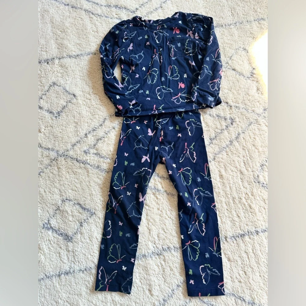GAP 🦋 Navy Floral Long Sleeve Shirt/pants set
