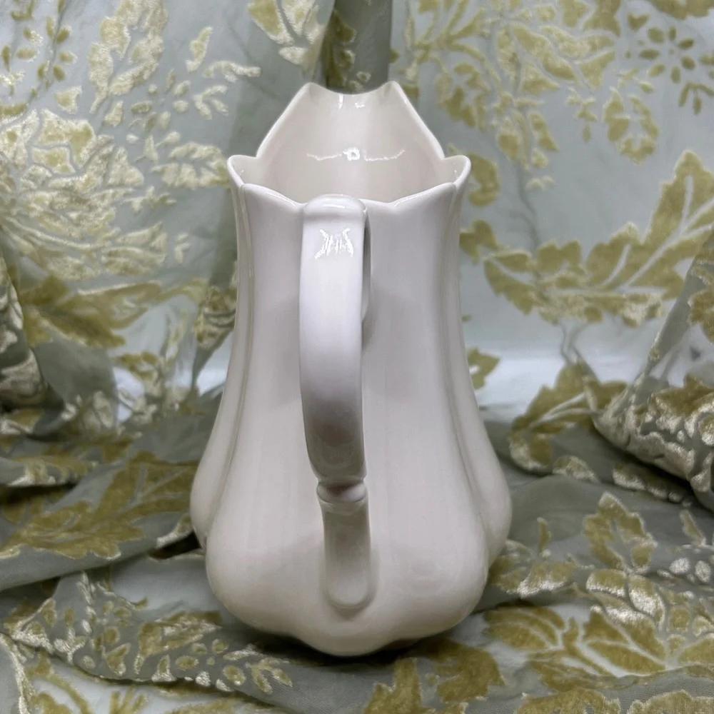 Vintage I. Godinger & Co. Porcelain Pitcher Cream Color,Scalloped Design