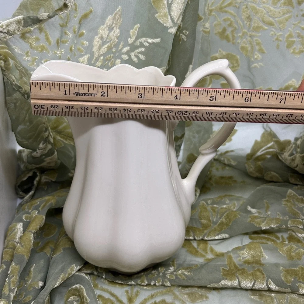 Vintage I. Godinger & Co. Porcelain Pitcher Cream Color,Scalloped Design