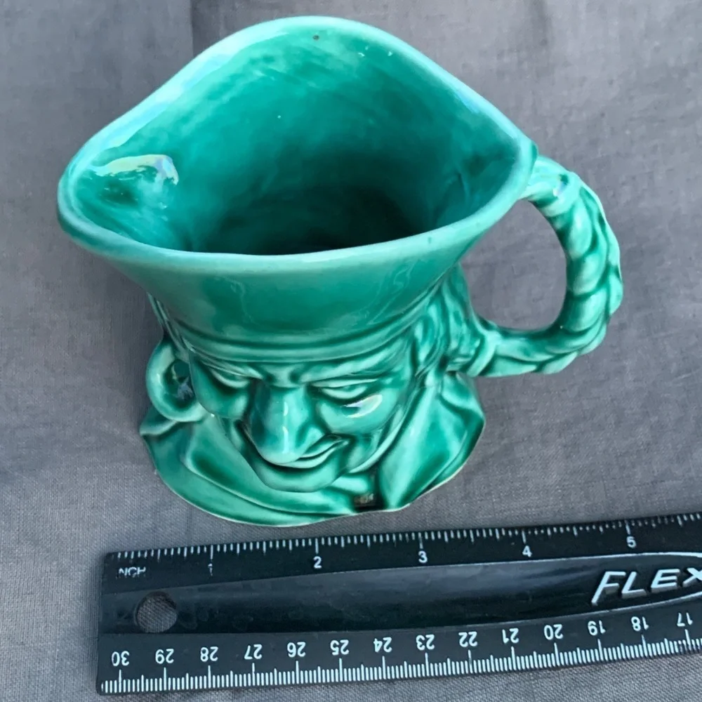 Rockingham Harker 1840 Toby Pirate Teal Drip Glaze Mug Coffee Cup Pottery USA