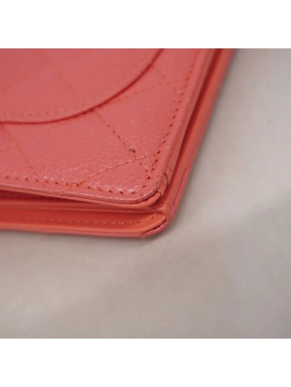 Chanel Wallet Quilted Caviar Leather Pink Gold