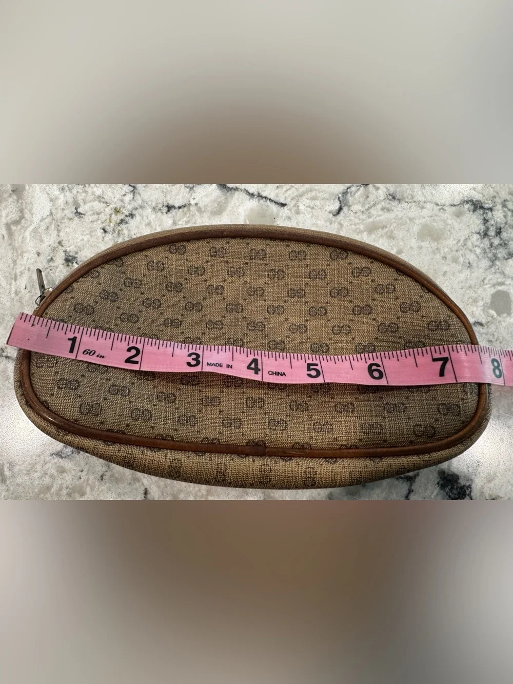 Gucci Vintage Beige Micro GG Cosmetic Pouch