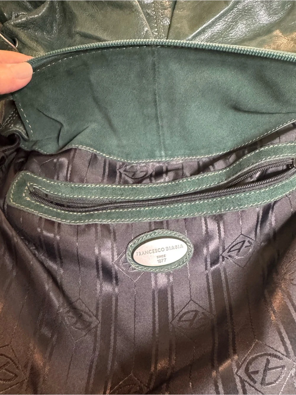 Francesco Biasia Dark Green Leather Hobo