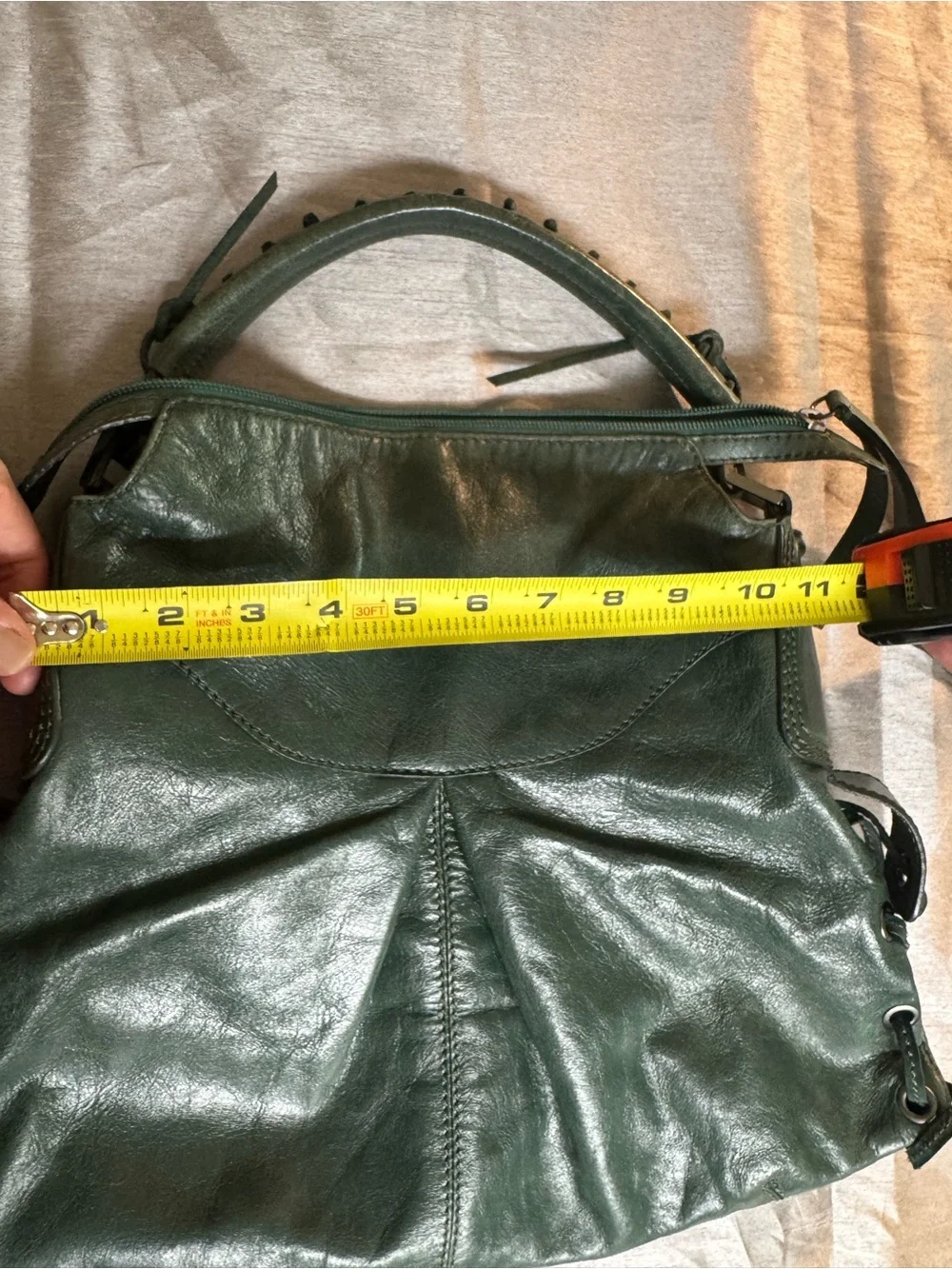 Francesco Biasia Dark Green Leather Hobo