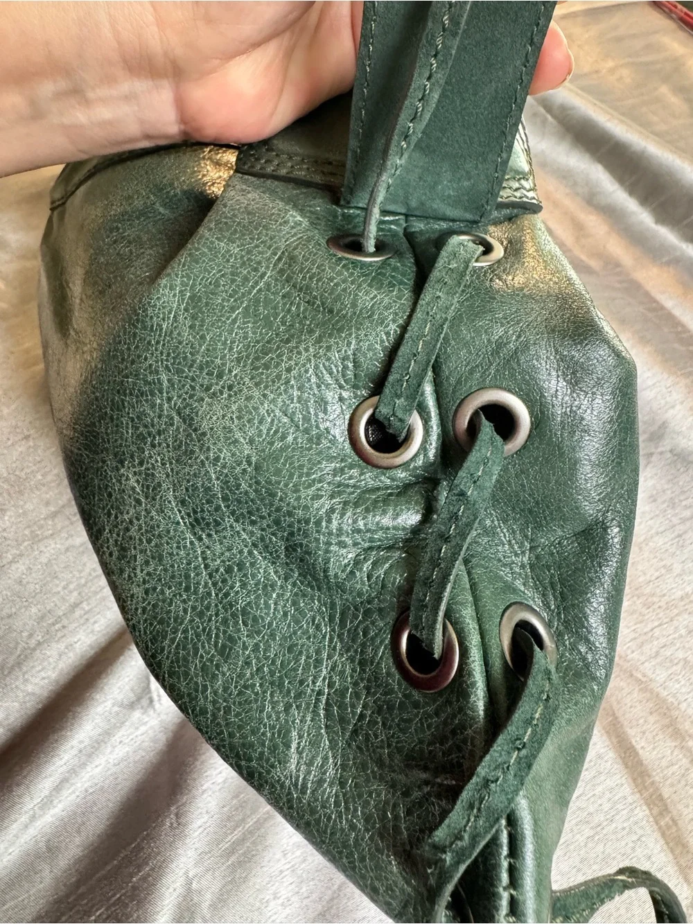 Francesco Biasia Dark Green Leather Hobo