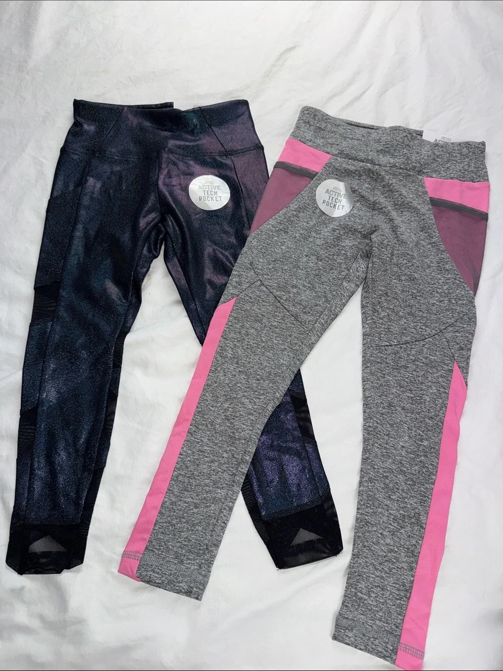 Kids Active  justice Leggings - Gray/Pink & Black Options