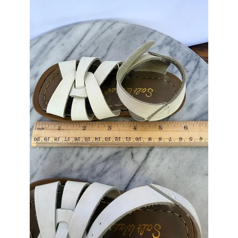 Salt Water Sandals Original White Leather Toddler Size 6 Hoy Shoe Co