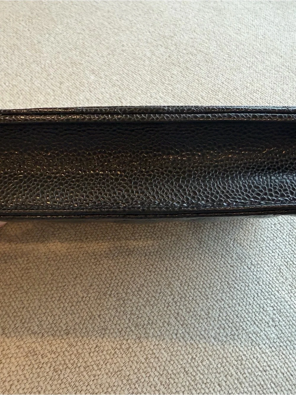 CHANEL WOC Black Quilted Caviar Crossbody with Silver Chain