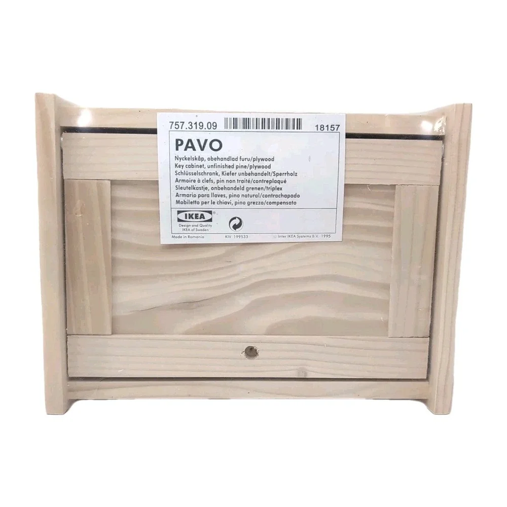 NEW Ikea 1995 IKEA PAVO Unfinished Pine Wood Key Cabinet 757.319.09 NOS Sealed