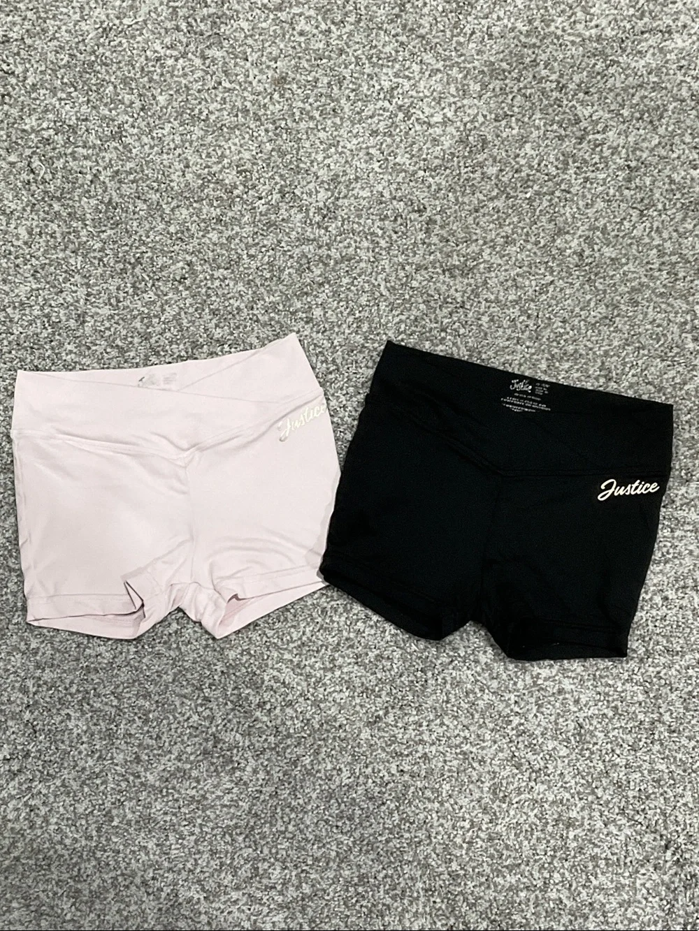 Justice Girls' Bike Shorts Set - Black & Light Pink